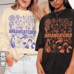 Dreamcatcher Kpop Doodle Art, Vintage Dreamcatcher Merch Tee Graphic Album Lyric Art Sweatshirt Hoodie, Dreamcatcher Tou