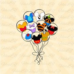 Cartoon Balloons Svg, Stitch balloon svg, Tigger Balloon svg, Mickey balloons svg, Vinyl Cut File, Svg, Pdf, Jpg, Png, A