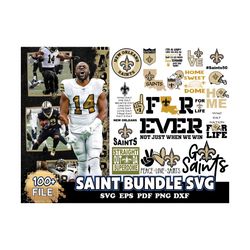 100 Saint Bundle Svg, Sport Svg, New Orleans Saints