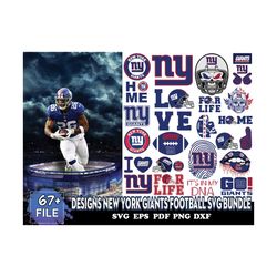 67 Designs New York Giants Football Svg Bundle, NFL Team Svg