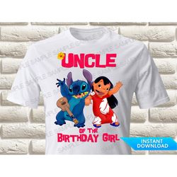 Lilo and Stitch Uncle of the Birthday Girl Iron On Transfer, Lilo and Stitch Iron On Transfer, Lilo and Stitch Shirt Iro