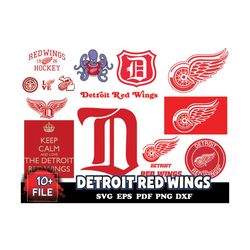 10 FILE Detroit Red Wings Svg Bundle