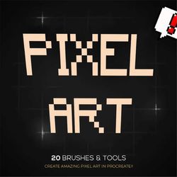 20 procreate pixel art brushes, procreate pixel art, procreate pixel brush, procreate pixel brushes, procreate texture,
