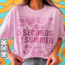 5 Seconds Of Summer Doodle Art Shirt, Merch Vintage 5SOS5 Album Lyric Sweatshirt Hoodie, 5SOS Tattoos Tour 2023 V4 L3004