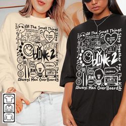 Blink 182 Doodle Art Shirt, Vintage Blink 182 Merch Album Lyric Art Sweatshirt Hoodie, Blink-182 Tour 2023 DOA2504DT