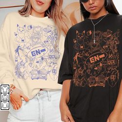 ENHYPEN Kpop Doodle Art Shirt, Vintage ENHYPEN Merch Tee Graphic Album Lyric Sweatshirt, Retro ENHYPEN Tour 2023 DA2106D