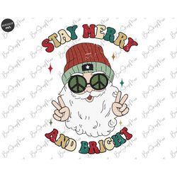 Merry And Bright PNG, Retro Christmas Png, Christmas Sublimation Design, Christmas Shirt PNG, Christmas Digital Download