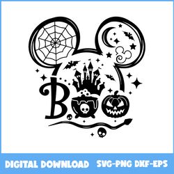Halloween Boo Mickey Ear Svg, Mickey Mouse Svg, Mickey Halloween Svg, Disney Svg, Halloween Svg, Png Eps Dxf File