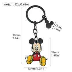 Disney Keychain Metal Enamel Mickey and Minnie Mouse Keychains Creative Car Metal Key Chain Accessories