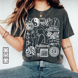 Taylor Swift Doodle Art Shirt, Vintage Taylor Swift Merch Folklore Album Lyrics Sweatshirt Hoodie, Taylor Swift Tattoos