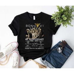 Bon Jovi 40th Anniversary 1983-2023 Signatures T-Shirt, Bon Jovi Shirt Fan Gifts, Bon Jovi Tour Shirt, Vintage Bon Jovi
