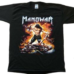 Vintage MANOWAR  The Dawn Of Battle 2002 Ments tshirt Size USA Unisex