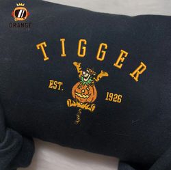 Tigger Halloween Est Embroidered Crewneck, Halloween Sweatshirt, Disney Embroidered Hoodie, Unisex T-shirt
