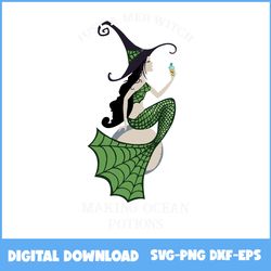 Just A Mer Witch Svg, Mermaid Svg, Happy Halloween Svg, Disney Princess Svg, Halloween Svg, Png Eps Dxf File