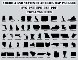 America and States of America map svg, png, dxf, pdf, eps, Clipart, T-shirt design, Cup design, Digital Download