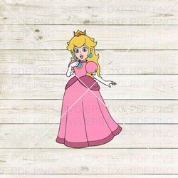 Princess Peach Super Mario 006 Svg Dxf Eps Pdf Png, Cricut, Cutting file, Vector, Clipart