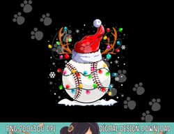 Baseball Santa Hat Reindeer Christmas Lights Funny Xmas  png,sublimation copy