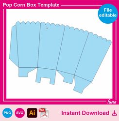 Pop Corn Box Template