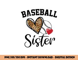 Baseball Sister Leopard Heart Funny Mothers Day png, sublimation copy