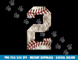 Baseball Team Player Jersey Number 2 Distressed Ball png, sublimation copy