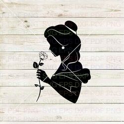 Belle Silhouette Beauty And The Beast 047 Svg Dxf Eps Pdf Png, Cricut, Cutting file, Vector, Clipart
