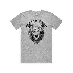 Mama Bear Illustration T-shirt Tee Top Cute Shirt Mom Mum Mother Women's Gift