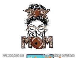 Bleached Leopard Football Mom Game Day Messy Bun Mothers Day png, sublimation copy