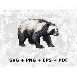 Cartoon Honey Badger Svg Png Eps, Commercial use Clipart Vector Graphics for Wall Art, Tshirts, Sublimation, Print on De