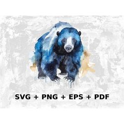 Watercolor Honey Badger Svg Png Eps, Commercial use Clipart Vector Graphics for Wall Art, Tshirts, Sublimation, Print on