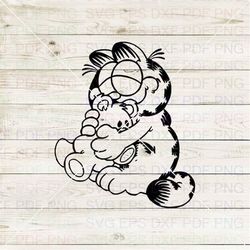 Garfield Silhouette 010 Svg Dxf Eps Pdf Png, Cricut, Cutting file, Vector, Clipart