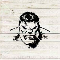 Hulk Hand Face Silhouette 031 Svg Dxf Eps Pdf Png, Cricut, Cutting file, Vector, Clipart