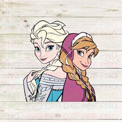 Anna And Elsa Frozen 019 Svg Dxf Eps Pdf Png, Cricut, Cutting file, Vector, Clipart
