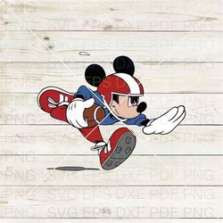 Playing Football Mickey Mouse 003 Svg Dxf Eps Pdf Png, Cricut, Cutting file, Vector, Clipart