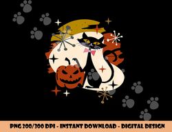 Black Cat and Pumpkin Atomic Retro Halloween  png,sublimation copy