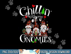 Chillin With My Gnomies, Christmas Red Gnomes Plaid Buffalo  png,sublimation copy