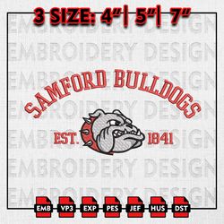 NCAA Samford Bulldogs Embroidery files, NCAA Embroidery Designs, Samford Bulldogs Machine Embroidery Pattern