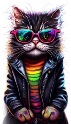 Cool Cat Reflected in the Eye - Artistic Digital Design