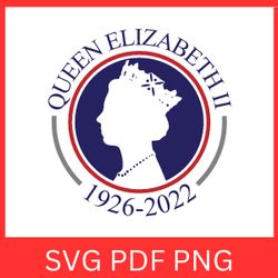 Queen Elizabeth II emblem 1926-2022 Svg | Queen cricut vinyl silhouette | Remembrance emblem | English queen merchandise