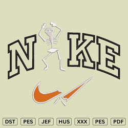 Nike Skelton Machine Embroidery Design - DST, PES, JEF