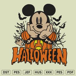 Halloween Micky Embroidery Design v2 - DST, PES, JEF