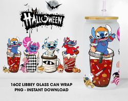 Halloween Movie Character Glass Can Design Sublimation, Spooky Cartoon 16oz Glass Can Wraps, Libbey Glass Wrap