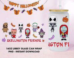 Cartoon Halloween Glass Can Design PNG Sublimation, Hot Spooky 16oz Libbey Glass Can Wraps