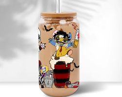 Movie Costume Coffee Glass Can Wrap Png, Halloween Libbey Glass Can Wrap Png, Horror Movie Png, Spooky Season Png, Insta