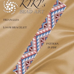 Bead loom pattern Triangles ethnic inspired LOOM bracelet pattern design in PDF instant download
