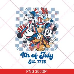 Retro Mickey And Friends 4th of July PNG, Disney Happy Independence Day, Disney Patriotic PNG, Disney Family Trip
