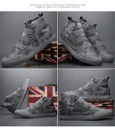 men's high top camouflage canvas shoes youth fashion casual shoes
