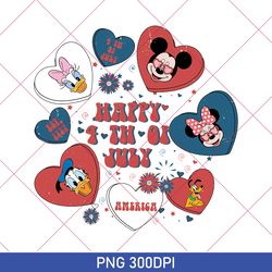 Retro Disney 4th Of July Checkered PNG, Vintage Checkered Mickey And Friends PNG, Disneyland Holiday Vacation Gift PNG