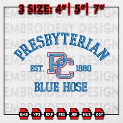 NCAA Presbyterian Blue Hose Embroidery files, NCAA Embroidery Designs, Presbyterian Blue Hose Machine Embroidery Pattern