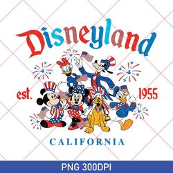 Retro Mickey And Friends USA PNG, Disney Happy 4th of July PNG, America Patriotic PNG, Disney Independence Day PNG