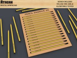Custom Pencil Jig SVG File / Personalised Digital Pencil Laser Jig File / Easy to use Glowforge files and laser cut file